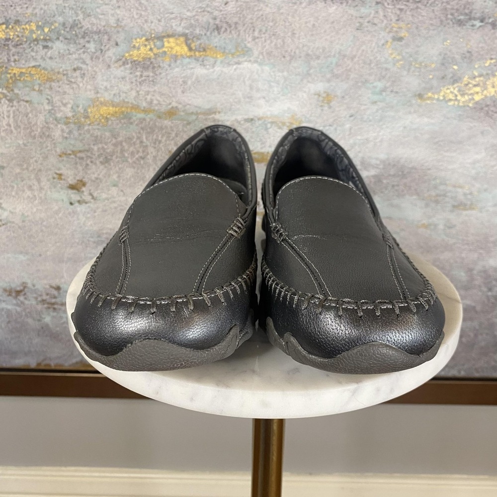 Skechers Relaxed Fit Shoes Womens Size 8.5 Gray Leather Slip On Loafers SN 49222 - Picture 3 of 10